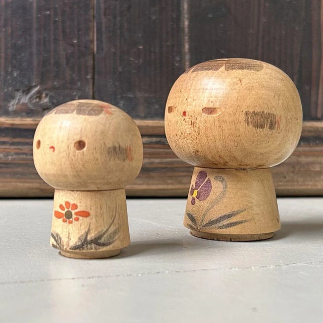 Vintage Kokeshi by Sanpei Yamanaka, Japan, 1970s, Set of 2 For Sale - Image 4 of 8