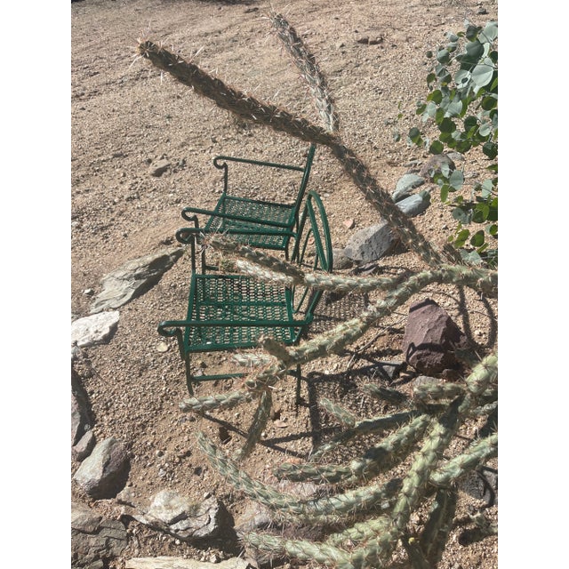 Antique Art Nouveau Wrought Iron Children’s Chairs - Pair For Sale - Image 4 of 8