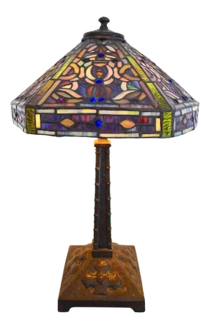 Late 19th Century Antique Arts and Crafts Iron Table Lamp