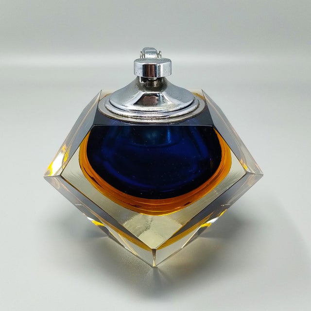Vintage Blue Table Lighter in Murano Sommerso Glass by Flavio Poli for Seguso, 1960s For Sale - Image 6 of 7