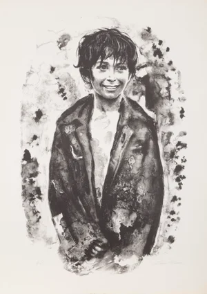 Smiling Youth, Sandu Liberman Lithograph, Signed and Numbered in Pencil