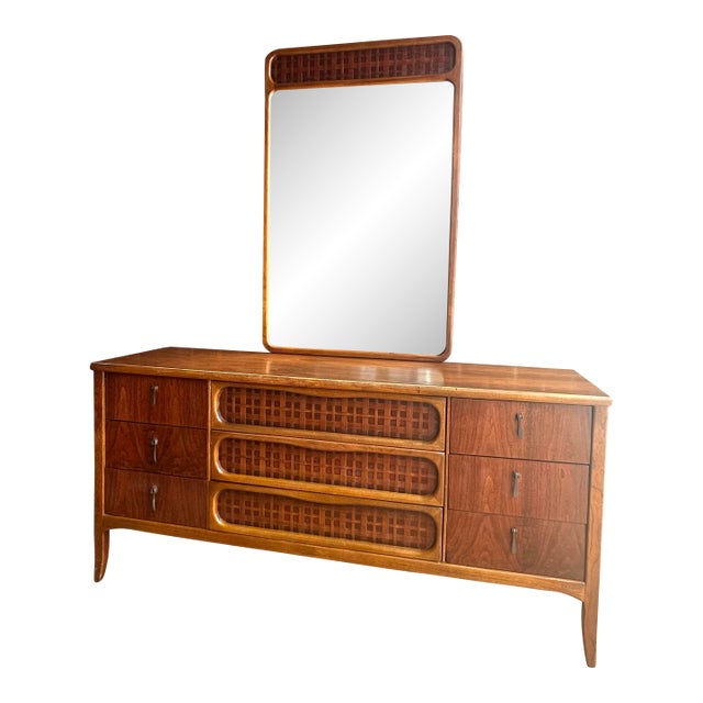 Lane Co. Perception Nine Drawer Mid Century Modern Dresser For Sale