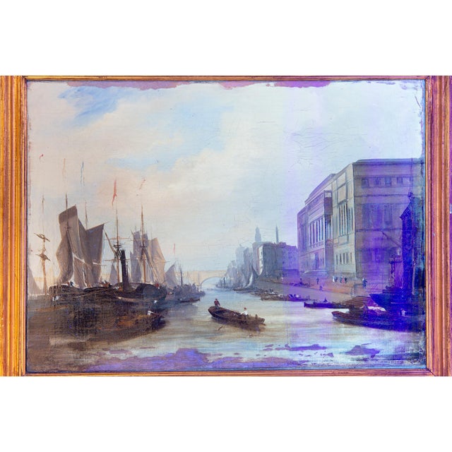 Fine Pair of British School Paintings of London Along the Thames Circa 1835 For Sale - Image 16 of 17