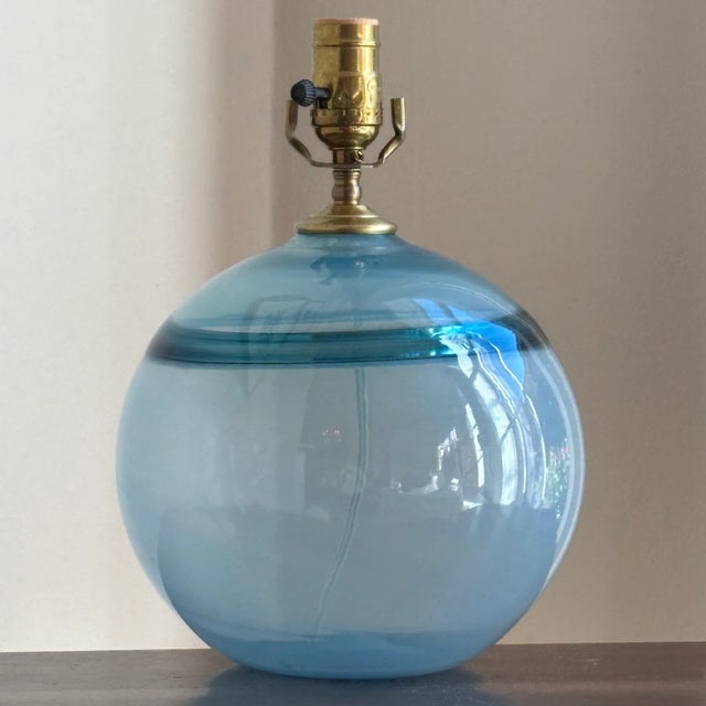 Late-20th Century Richard Harkness Blown Glass Orb Table Lamp For Sale - Image 16 of 16
