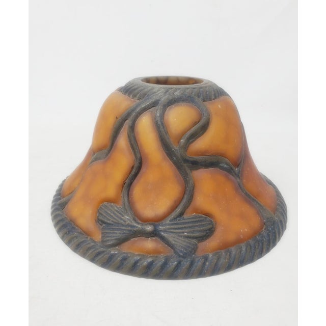 Art Deco Vintage Meyda Bent Glass Lampshade - Bows - Ribbon - 4" Tall - 8" Diameter For Sale - Image 3 of 12