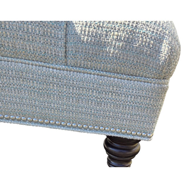 1990s Ethan Allen Anton Chesterfield Style Ottoman Bench Hobb Nail Foot Stool For Sale In Philadelphia - Image 6 of 15