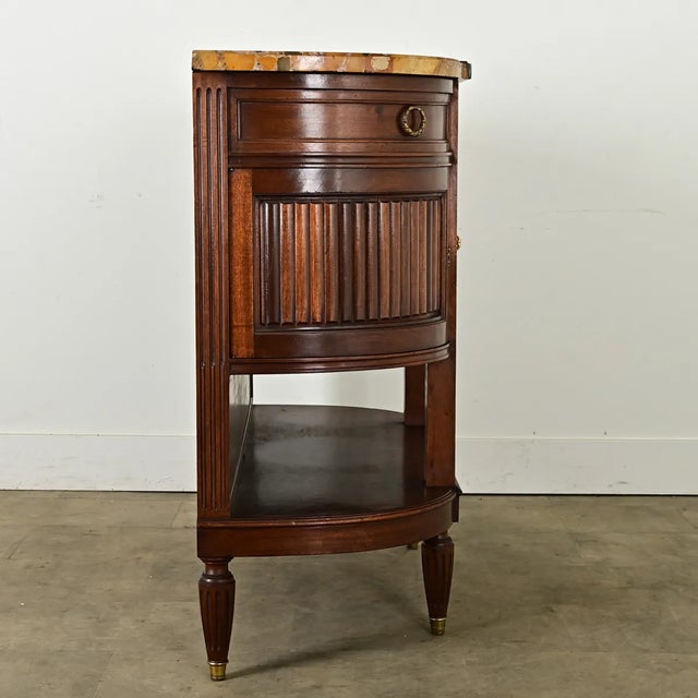 French 19th Century Mahogany Demilune-Desserte Server For Sale - Image 12 of 12