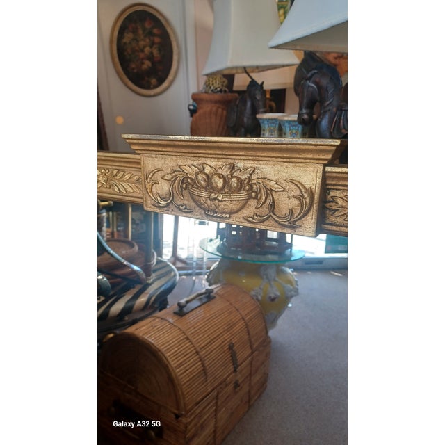 Vintage Neoclassical Style Black and Gilt Mirror For Sale - Image 4 of 6