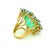 Vintage 1960s 14K Yellow Gold Colombian Emerald Diamond Cocktail Ring, 36.42 Ct For Sale In Miami - Image 6 of 16
