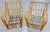 Wood Pair, Mid-Century Modern Attributed to Paul Frankl Rattan Barkcloth Lounge Chairs For Sale - Image 7 of 18