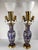 19th Century Pair of Bohemian Cameo Glass Table Lamp Vases With Greek Key Design in Blue For Sale - Image 11 of 16