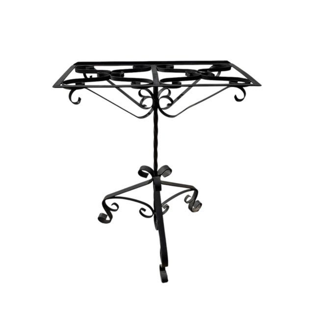 Art Nouveau Antique Scrolled Wrought Iron Music Stand For Sale - Image 3 of 5