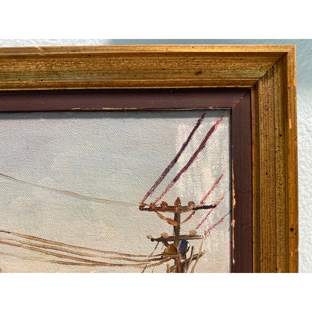 Figurative Elias Laxa Well-Listed Philippine Artist Rare 1964 Street Scene Painting For Sale - Image 3 of 11