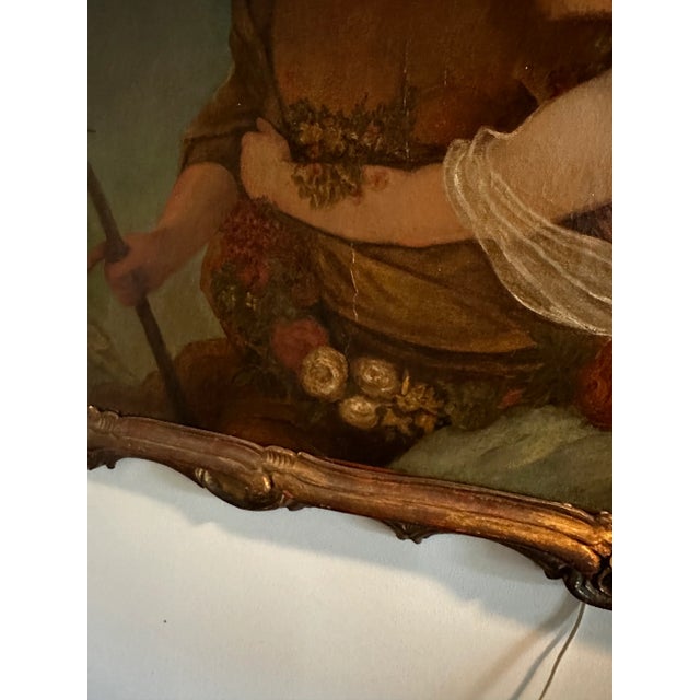 Large Antique Oil on Canvas of Venus & Adonis With Giltwood Frame For Sale - Image 9 of 11