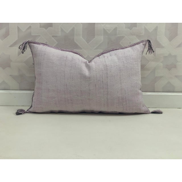 Purple Handmade Cactus Silk Pillow Covers - a Pair For Sale - Image 9 of 12