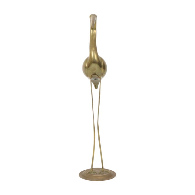 Large Hollywood Regency Brass Crane Bird, 1970s For Sale - Image 11 of 16