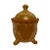 Art Deco Early 1900s Eapg C1900 Chocolate Slag Glass Greentown Leaf Bracket Lidded Dish. For Sale - Image 3 of 8