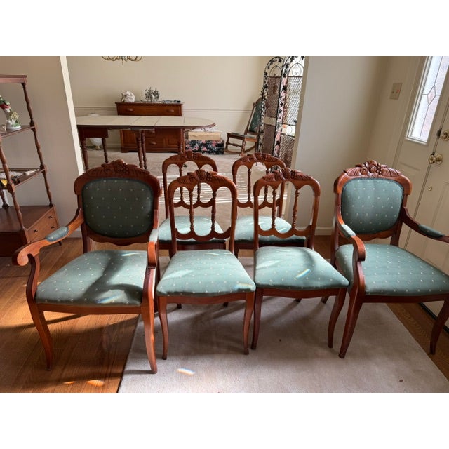 Carl Forslund Cherry Dining Table With Six Chairs and Custom Table Pads For Sale - Image 11 of 15
