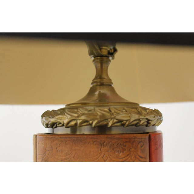 Wildwood Wildwood Leather Book Spine & Brass Lamp For Sale - Image 4 of 10
