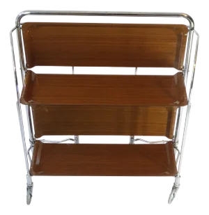 German Brown and Silver Bar Cart, 1970s