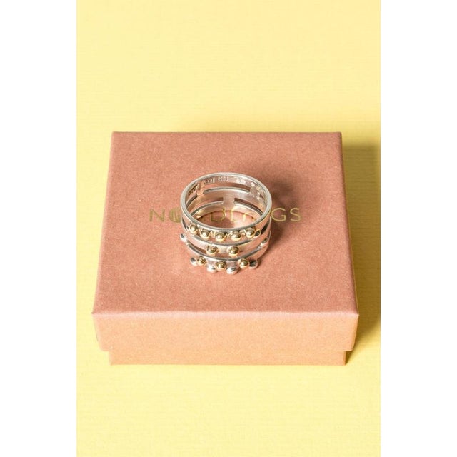 Metal Silver and Gold Ring by Cecilia Johansson, 1979 For Sale - Image 7 of 9