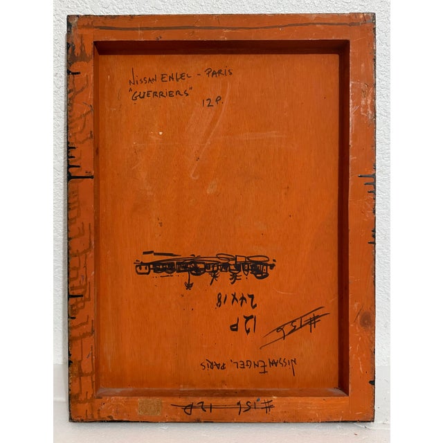 Contemporary Nissan Engel, Mod French Oil Painting Semi Abstract Colorful Composition Israeli Nissan Engel, c.1950's-1960's For Sale - Image 3 of 11