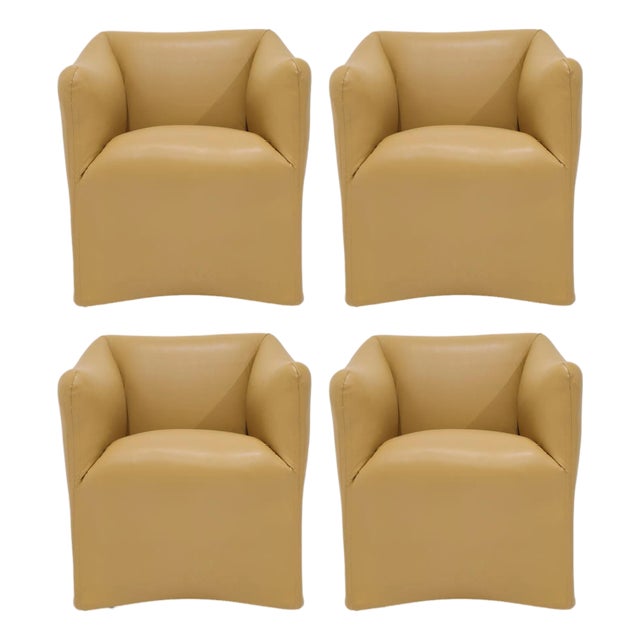 Mario Bellini Tentazione Armchair in Maharam Leather, Attributed - Set of 4 For Sale