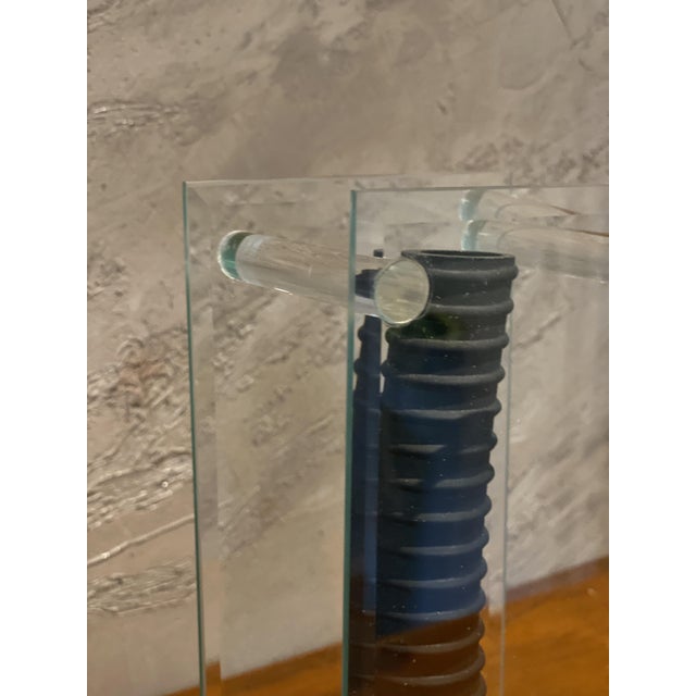 Postmodern Sculptural Glass Vase in Glass and Black Rubber, Italy, 1970s-1980s For Sale - Image 10 of 18