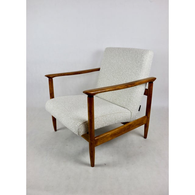 GFM-142 Armchair in White Bouclé by Edmund Homa, 1970s For Sale - Image 3 of 12