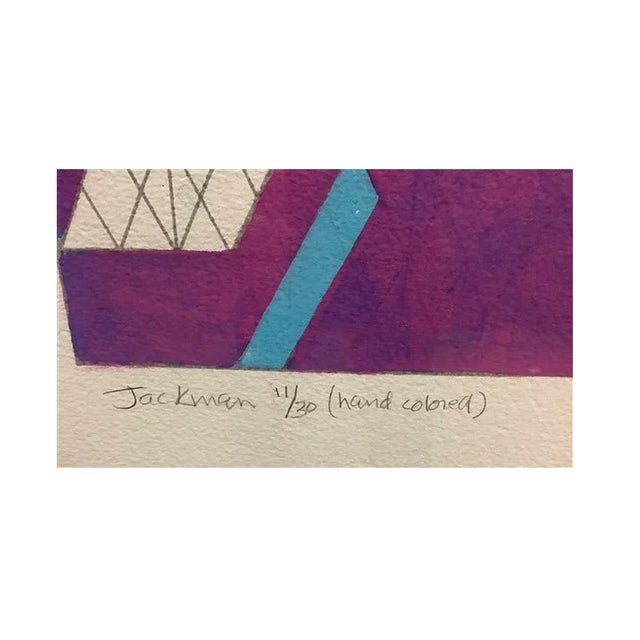 Original Signed Arlene Slavin "Jackman 1975" Large Framed Screenprint With Acrylic For Sale - Image 12 of 12