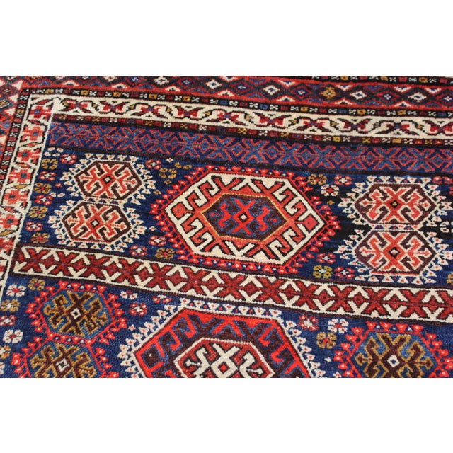Traditional Handmade Antique Kazak Rug. 4'1" X 9'1" For Sale - Image 3 of 5