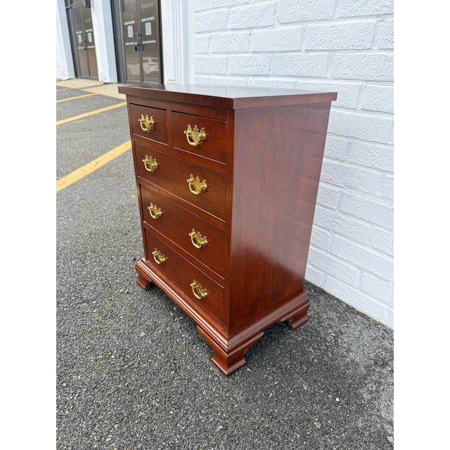 Vintage Chippendale Style 5 Drawer Nightstand by Tom Selly For Sale - Image 4 of 13