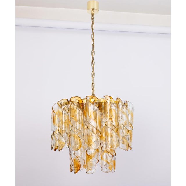 Large Murano Glass Tubes Flush Mount Light from Kaiser, Germany, 1960s For Sale - Image 6 of 17
