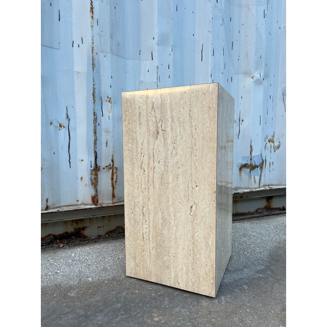 Postmodern Marbleized Laminated Pedestal. Circa 1980s For Sale - Image 4 of 10