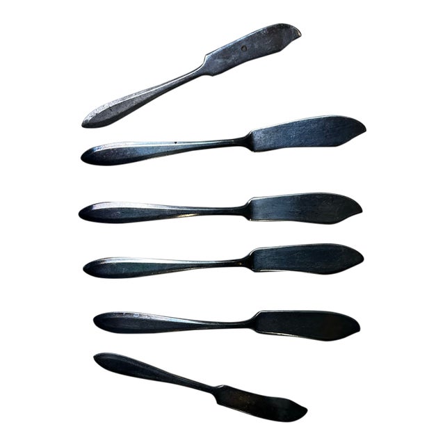 Vintage Mid-Century Modern Butter Knives - Set of 6 For Sale