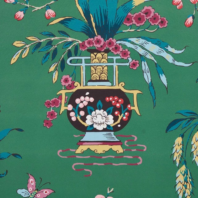 Schumacher Ming Vase Wallpaper in Jade 10 Yards Chairish