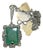 1920s Art Deco Silver Chrysoprase Marcasite Necklace For Sale
