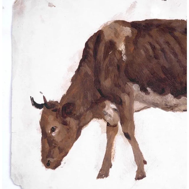 Charming French painting, oil on paper, unsigned 19th centuryH. 22 W. 32 cm H. 8.6 W. 12.5 in