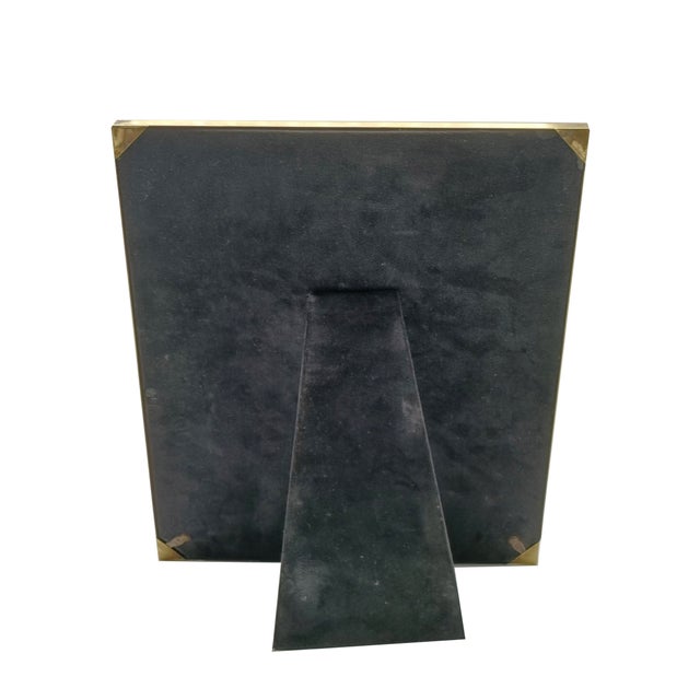Brass and Lacquered Metal Picture Frame, Italy, 1970s For Sale - Image 6 of 7