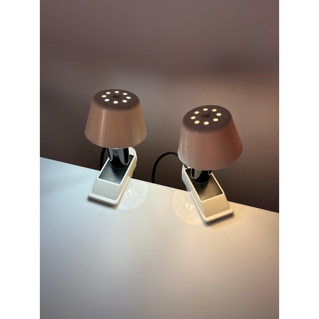 White Clamp Lamp with Metal Shade from Elios For Sale - Image 5 of 11