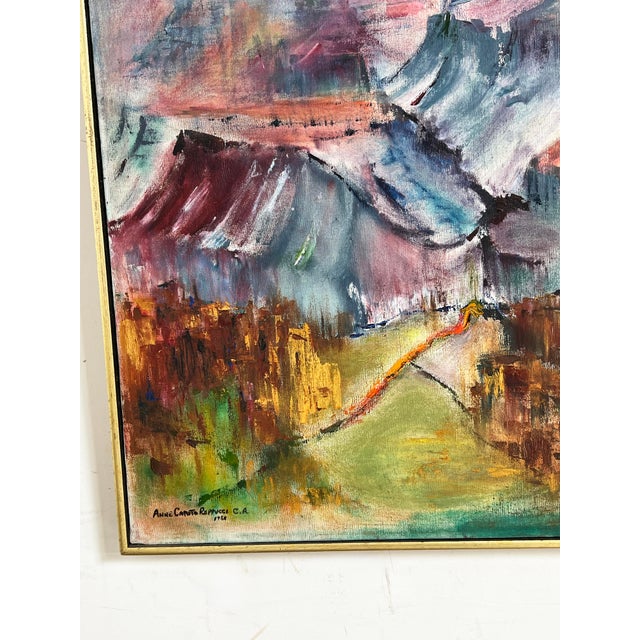 1980s C. 1980s Neo-Impressionist Grand Canyon Painting by Anne Caputo Reppucci For Sale - Image 5 of 9