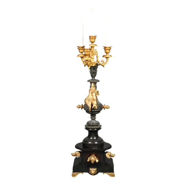 Napoleon III Decorative Gilt and Slate Candelabra For Sale