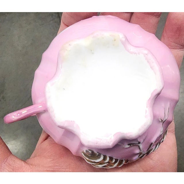 Antique Hand-Painted Fine Pink China Cup For Sale - Image 4 of 8
