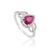 Natural 1.4ct Ruby & Diamond Halo Cocktail Ring Size 6 in 14k White Gold For Sale - Image 4 of 16
