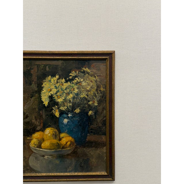 Oil on Canvas 'Flowers With Lemons' For Sale - Image 4 of 7