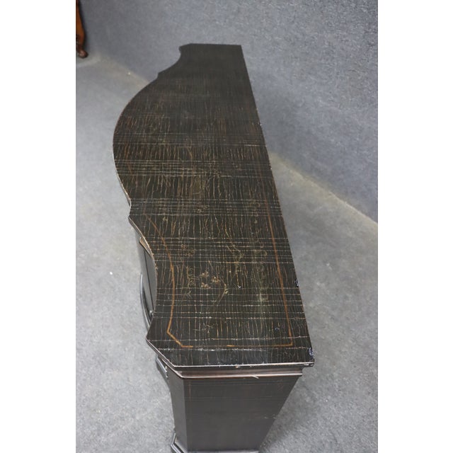 Black Ethan Allen Chinoiserie Serpentine Console Cabinet / Sideboard For Sale - Image 8 of 16