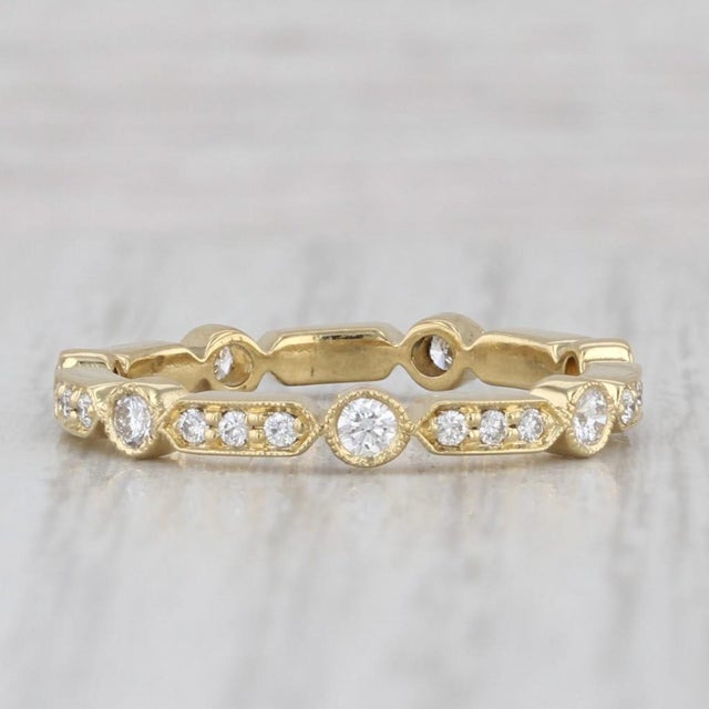 Modern Penny Preville 0.35ctw Diamond Eternity Band 18k Gold Stackable Wedding Ring, Size 6.25 For Sale - Image 3 of 7