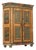 Antique Rustic Farmhouse Folk Art Painted Bridal Cabinet, 1822 For Sale