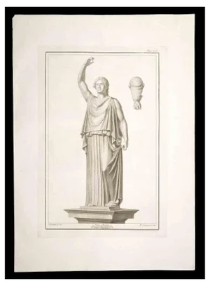 Pietro Campana, Ancient Roman Statue, Original Etching, 18th Century