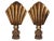 Hollywood Regency Scallop Shell Brass Lamp Finials - a Pair For Sale - Image 3 of 3